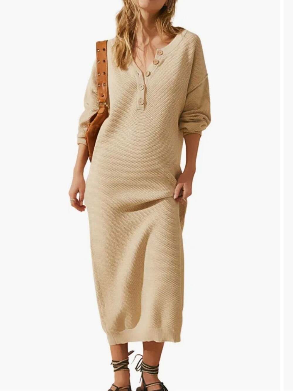 Free People Hailee Long Sleeve Cotton Sweater Dress